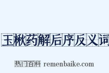 玉楸药解后序反义词是什么意思的图片